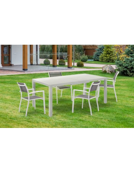 Tavolo da giardino allungabile bianco Brady 100