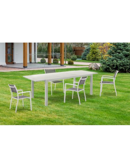 Tavolo da giardino allungabile bianco Brady 100