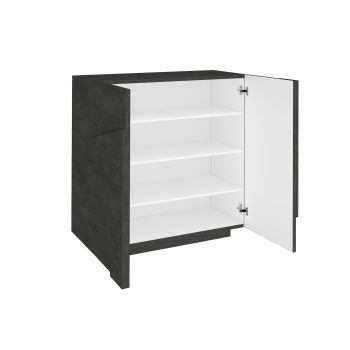 Scarpiera moderna a due ante e 4 ripiani Taylor Slate 2