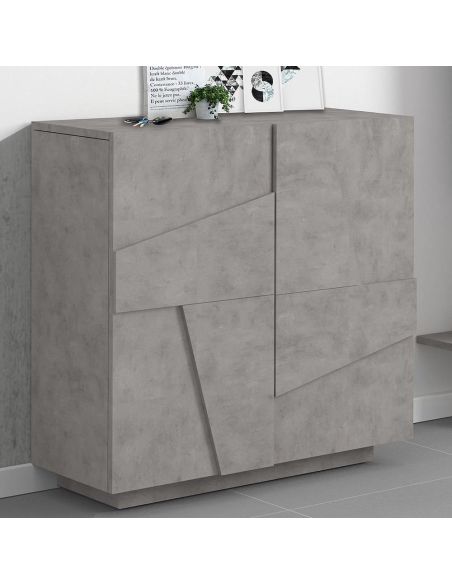 Scarpiera salvaspazio a due ante e 4 ripiani Taylor Cement