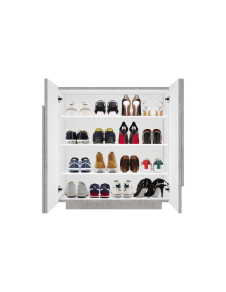 Scarpiera salvaspazio a due ante e 4 ripiani Taylor Cement