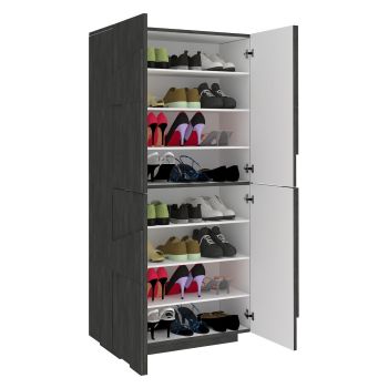 Scarpiera salvaspazio a quattro ante e 8 ripiani Taylor Slate 2