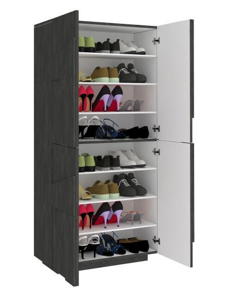 Scarpiera salvaspazio a quattro ante e 8 ripiani Taylor Slate Scarpiera salvaspazio a quattro ante e 8 ripiani Taylor Slate