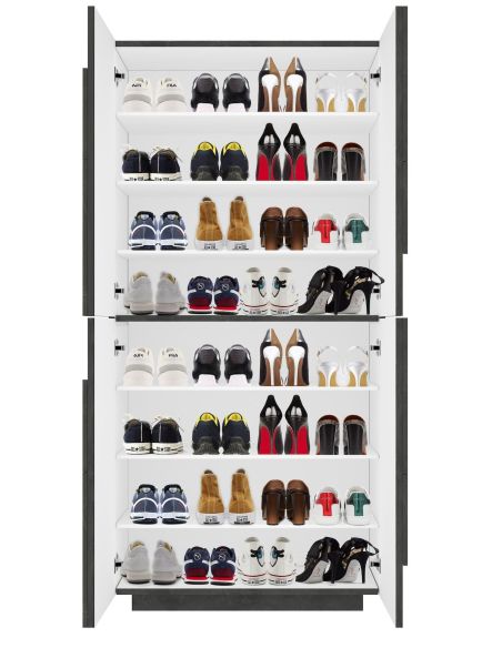 Scarpiera salvaspazio a quattro ante e 8 ripiani Taylor Slate Scarpiera salvaspazio a quattro ante e 8 ripiani Taylor Slate