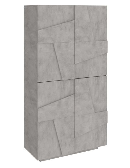 Scarpiera design a quattro ante e 8 ripiani Taylor Cement