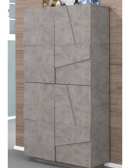 Scarpiera design a quattro ante e 8 ripiani Taylor Cement