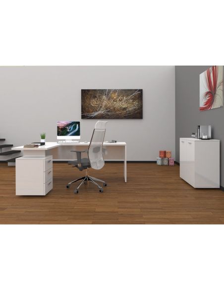 Scrivania ad angolo design moderno Naomi White Scrivania ad angolo design moderno Naomi White