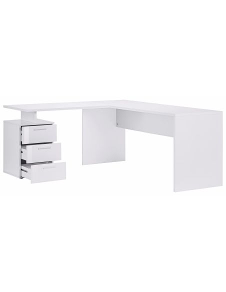 Scrivania ad angolo design moderno Naomi White Scrivania ad angolo design moderno Naomi White