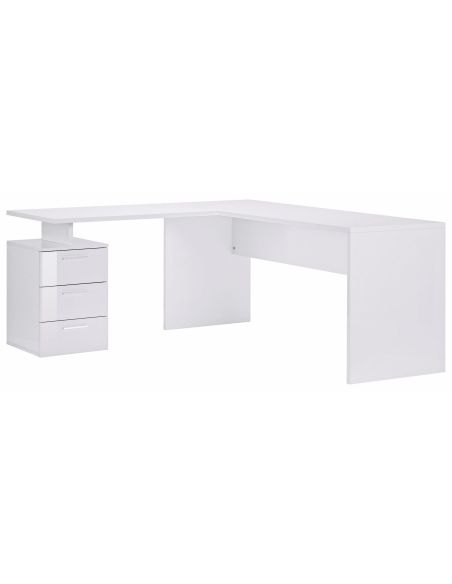 Scrivania ad angolo design moderno Naomi White Scrivania ad angolo design moderno Naomi White