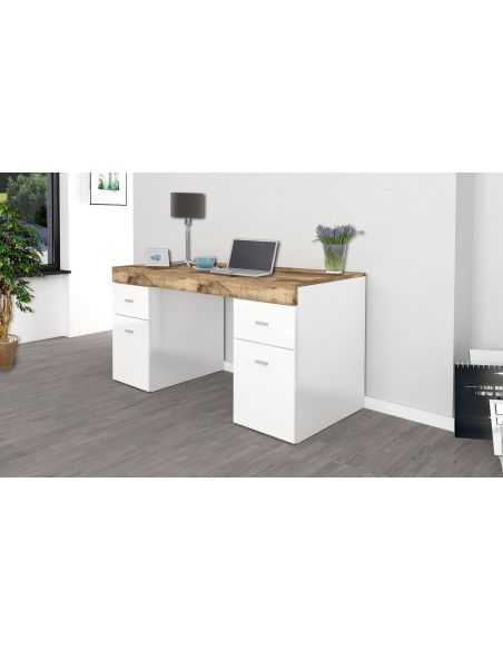 Scrivania salvaspazio con cassetti e ante Danny 130 Maple