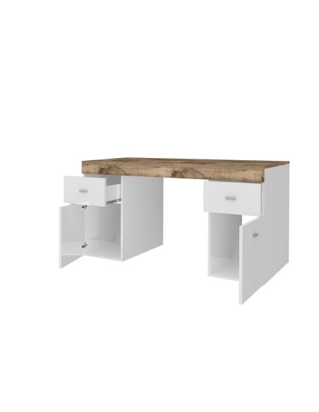 Scrivania salvaspazio con cassetti e ante Danny 130 Maple