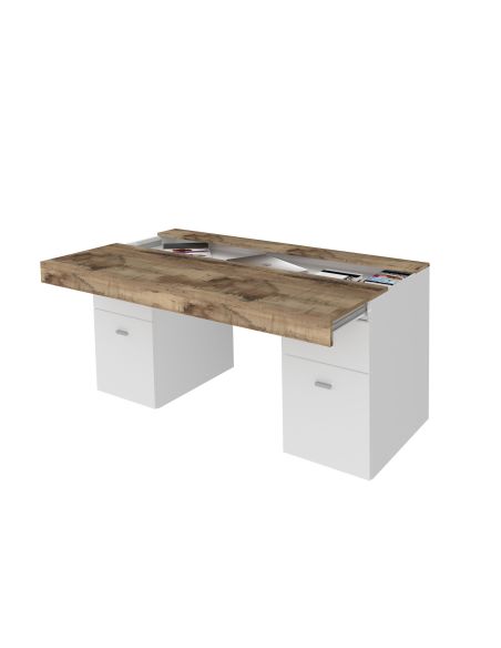 Scrivania salvaspazio con cassetti e ante Danny 130 Maple