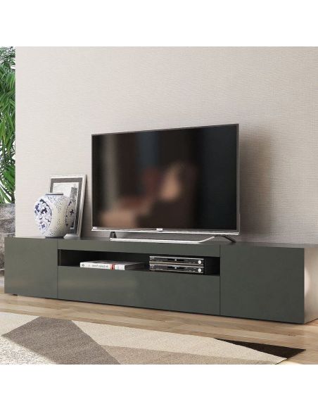 Mobile porta TV in legno L200 cm Bandol Anthrax