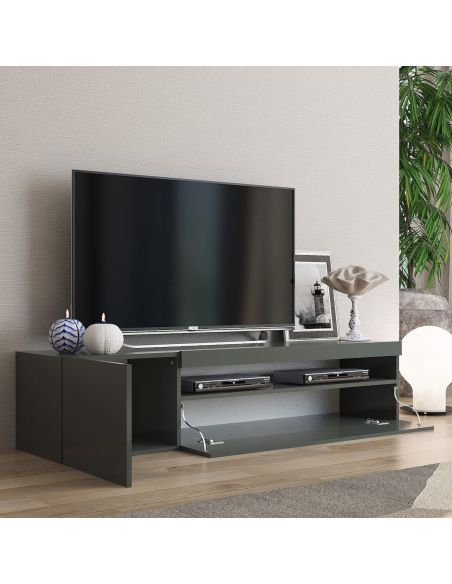 Base porta TV in legno 150 cm Bandol Anthrax