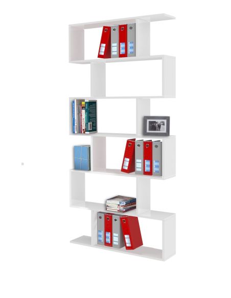 Libreria moderna da parete Lombard White