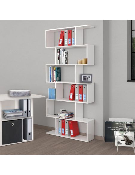 Libreria moderna da parete Lombard White