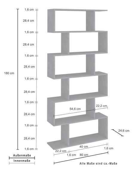 Libreria a giorno moderna Lombard Maple