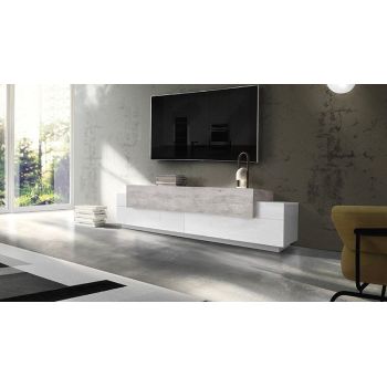 Mobile TV 200 cm laccato bianco Krisen Cement 2