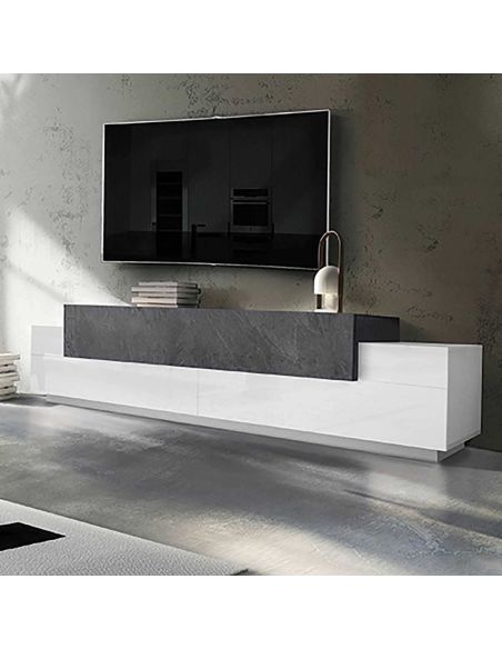 Mobile TV 240 cm laccato bianco Krisen Report