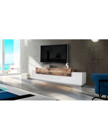 Mobile porta TV 240 cm in MDF laccato lucido Krisen Maple Mobile porta TV 240 cm in MDF laccato lucido Krisen Maple