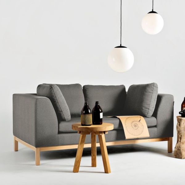 Divano 2 posti design moderno Rusdal Wood Grey