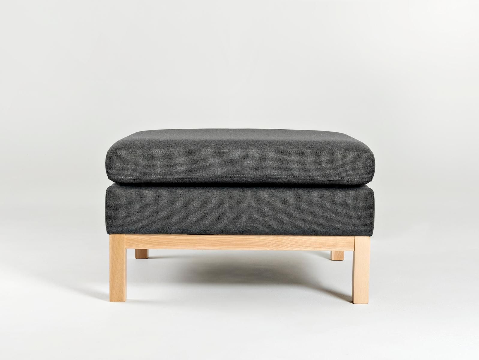 Pouf poggiapiedi ottoman Rusdal Wood Dark