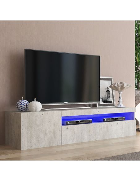Base porta TV in legno MDF Bandol 150 Cement Base porta TV in legno MDF Bandol 150 Cement