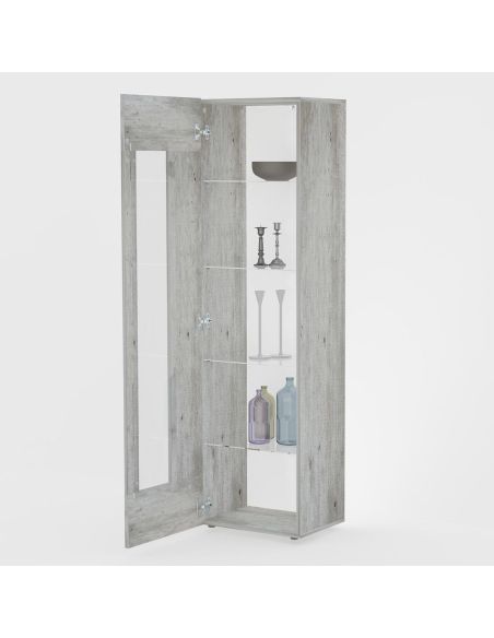 Vetrina moderna per soggiorno Bandol Shelf Cement