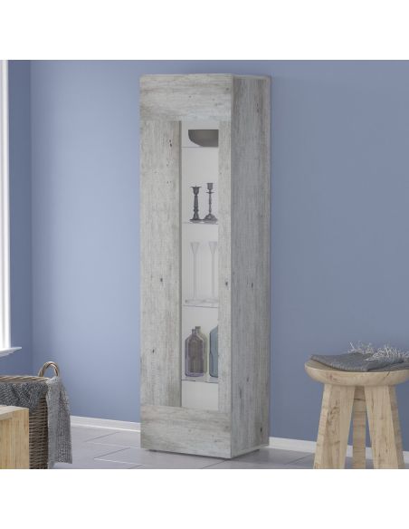 Vetrina moderna per soggiorno Bandol Shelf Cement