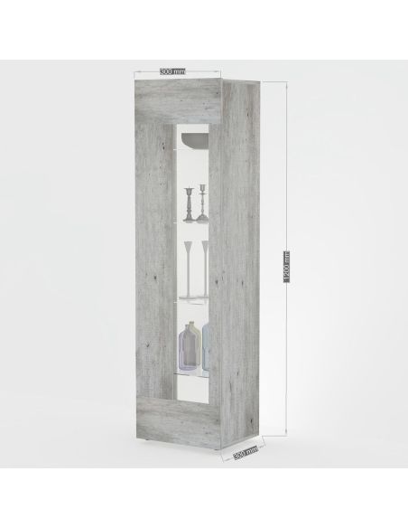 Vetrina moderna per soggiorno Bandol Shelf Cement