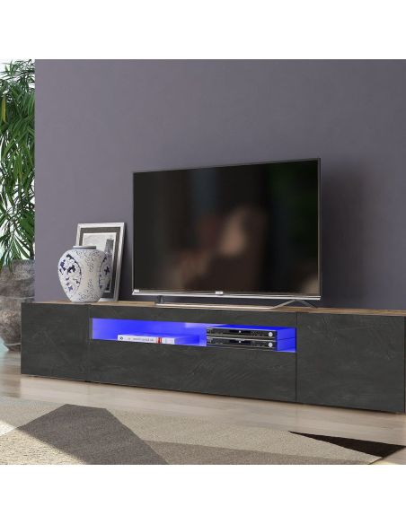 Mobile porta TV design Bandol 200 Maple Slate