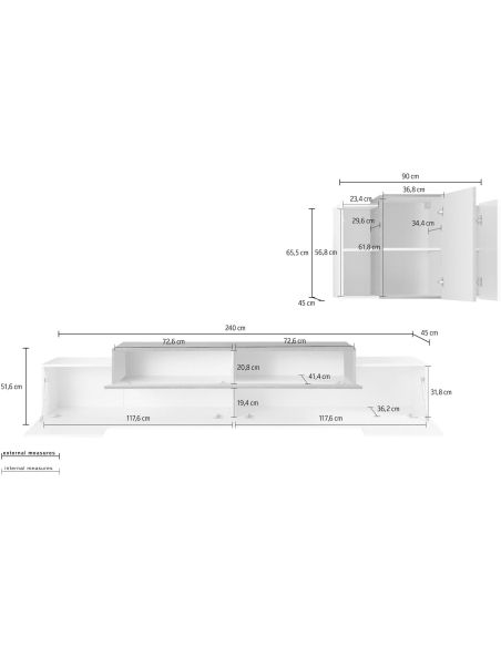 Parete attrezzata moderna Krisen 240 White Report Parete attrezzata moderna Krisen 240 White Report