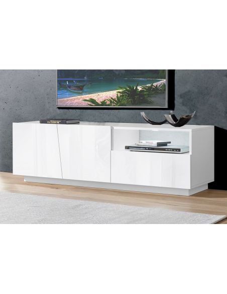 Madia porta TV design moderno Annabel 2A/1C/1V White