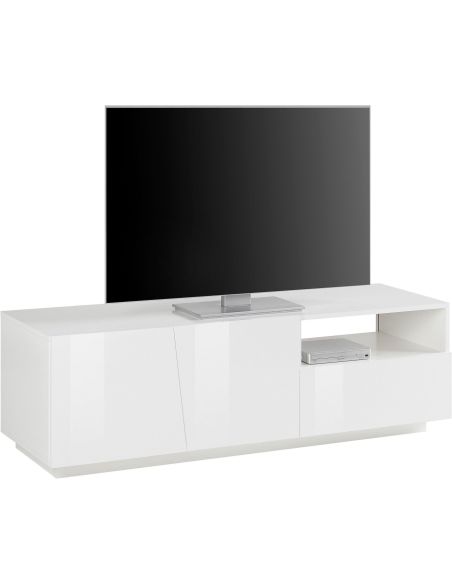 Madia porta TV design moderno Annabel 2A/1C/1V White