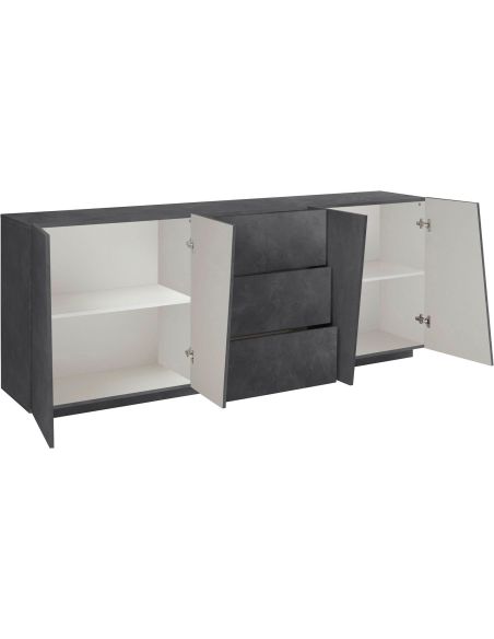 Credenza moderna Annabel 4A/3C Slate