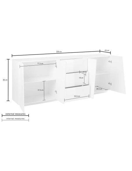 Madia moderna Annabel 4A/3C White