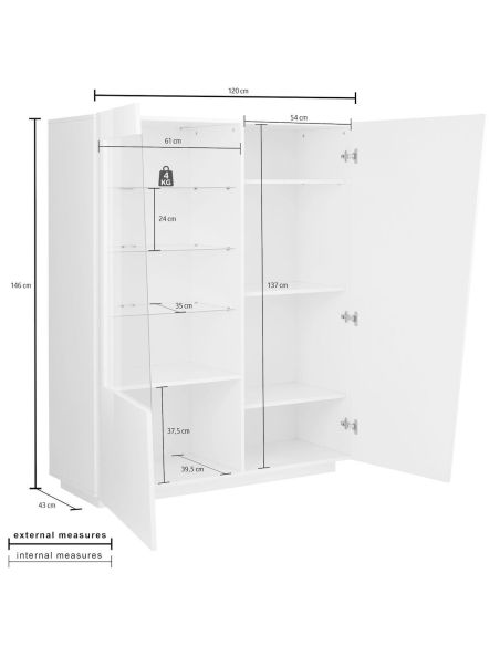 Vetrina soggiorno design moderno Annabel White