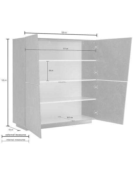 Credenza cucina design moderno Annabel 4A White