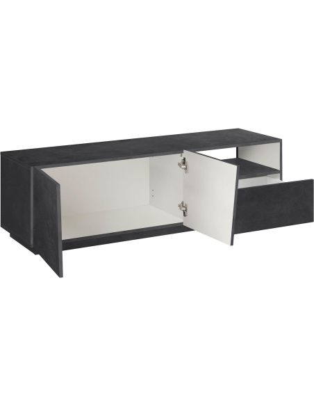 Madia porta TV design moderno Annabel 2A/1C/1V Slate