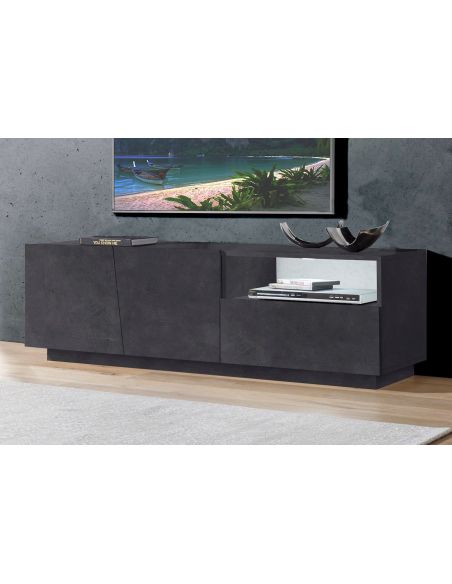 Madia porta TV design moderno Annabel 2A/1C/1V Slate