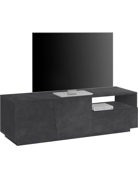 Madia porta TV design moderno Annabel 2A/1C/1V Slate