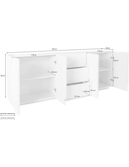 Madia moderna da cucina Taylor 4A/3C White