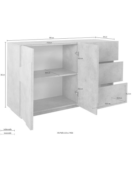 Madia design moderno Taylor 2A/3C White