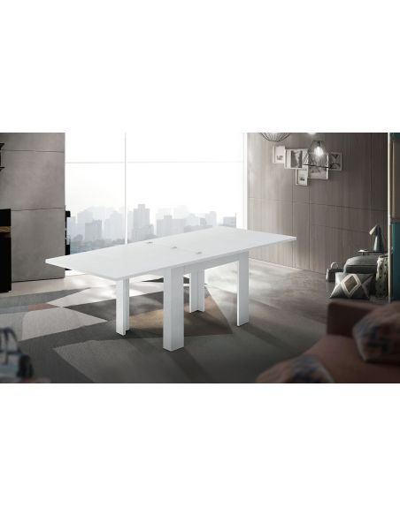 Tavolo quadrato allungabile a libro Dolphy 90 White