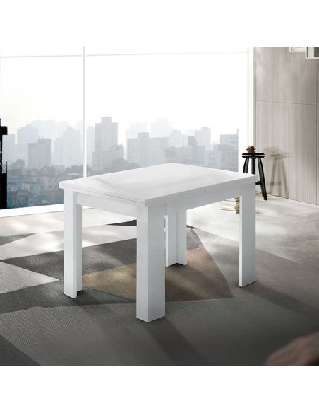 Tavolo quadrato allungabile a libro Dolphy 90 White