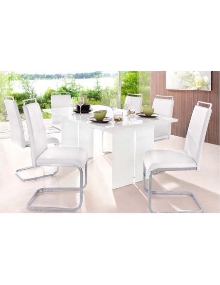 Tavolo da pranzo bianco lucido Declan