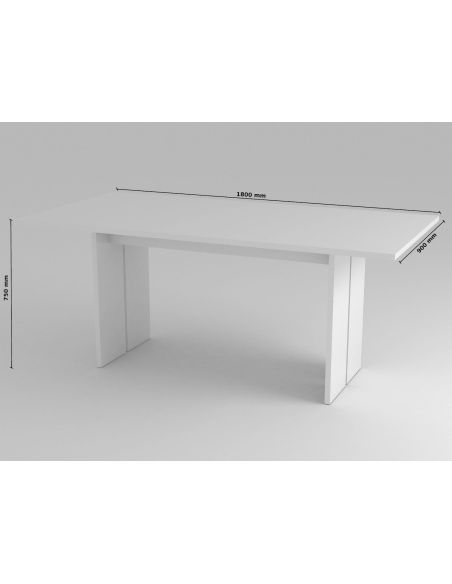 Tavolo da pranzo bianco lucido Declan