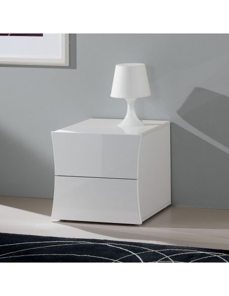 Comodino moderno bianco lucido Joker 2C