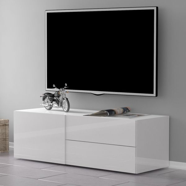 Mobiletto TV moderno Teodor 1A/2C White