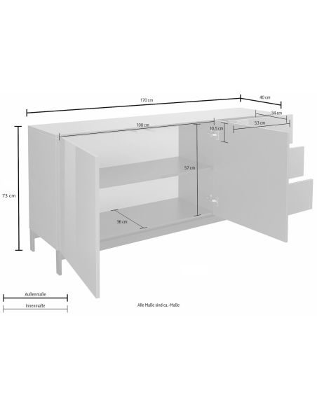 Mobile porta TV Teodor 2A/3C+ White